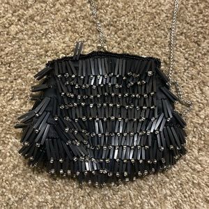 Chain Strap Clutch Purse - Black